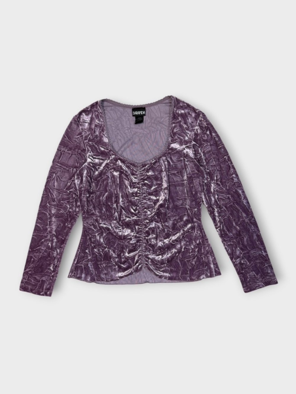 BARANDA CRINKLE VELVET RUCHED TOP